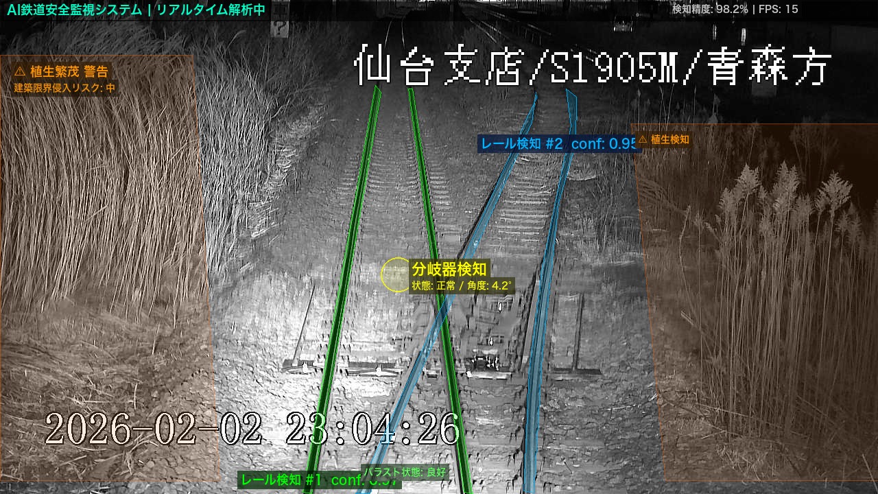 AI精密レール検知 - 分岐器監視